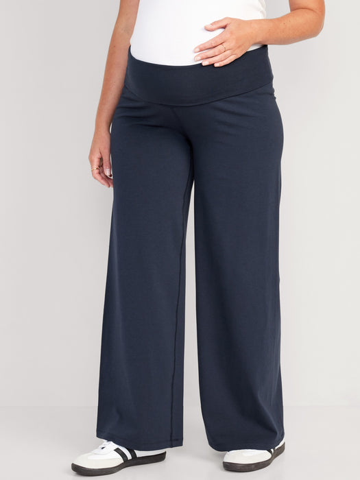 Maternity Rollover-Waist PowerChill Wide-Leg Pants