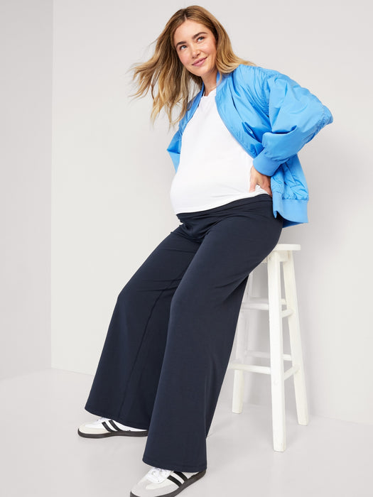 Maternity Rollover-Waist PowerChill Wide-Leg Pants