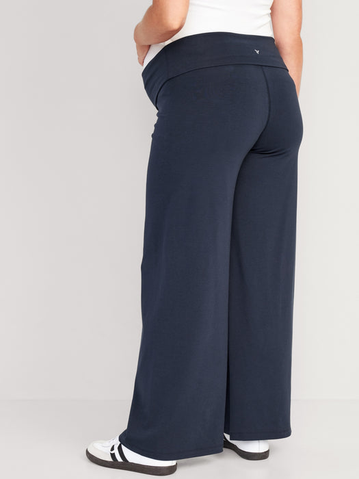 Maternity Rollover-Waist PowerChill Wide-Leg Pants