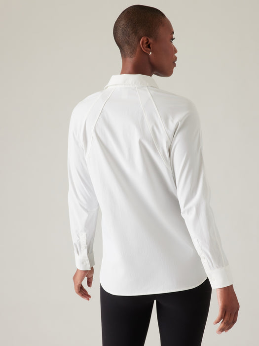 Relaxed Poplin Top