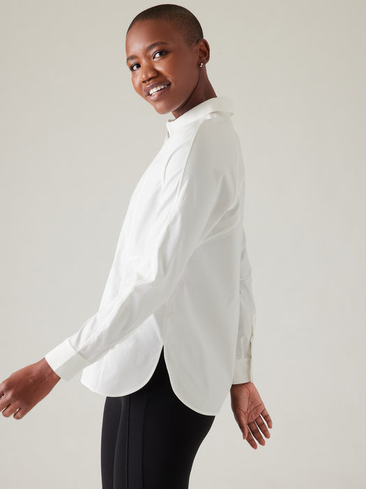 Relaxed Poplin Top