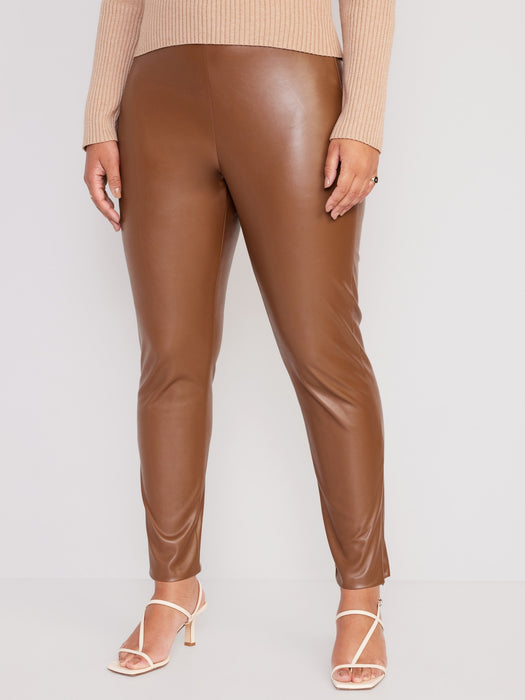 Extra High-Waisted Faux Leather Pants