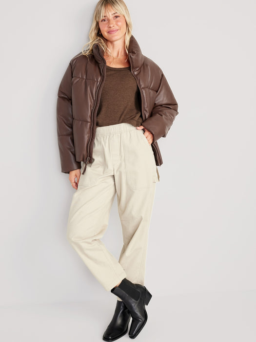 Waffle-Knit Crop T-Shirt