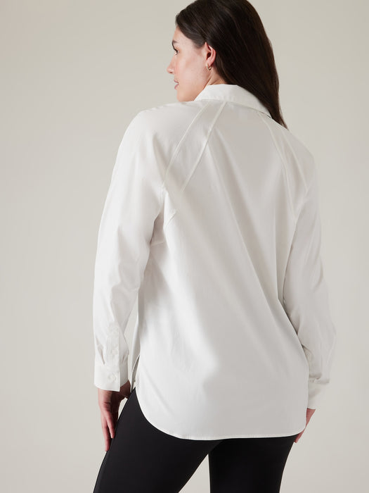 Relaxed Poplin Top