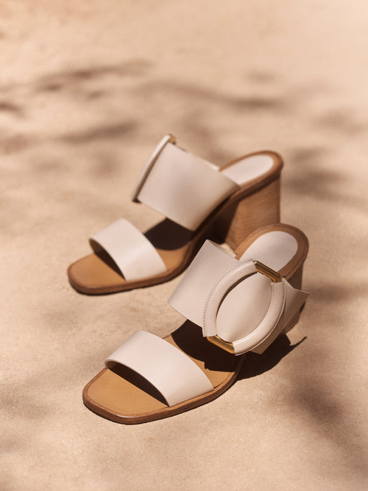 Ravello Leather Mid-Heel Sandal