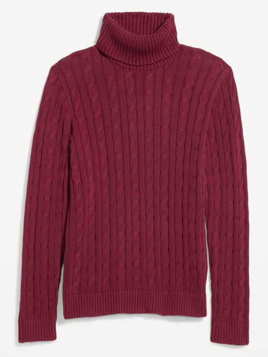 Cable-Knit Turtleneck Sweater