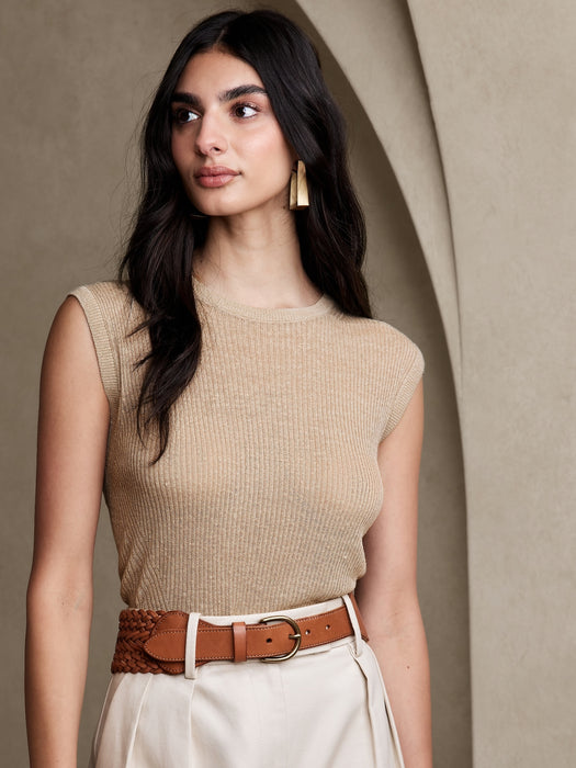 Treccia Braided Leather Waist Belt