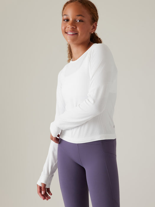 Athleta Girl Power Up Sport Length Seamless Top