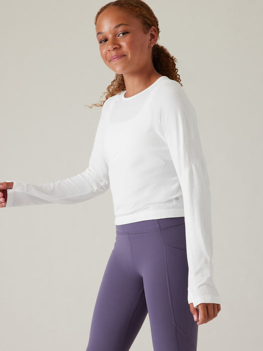 Athleta Girl Power Up Sport Length Seamless Top