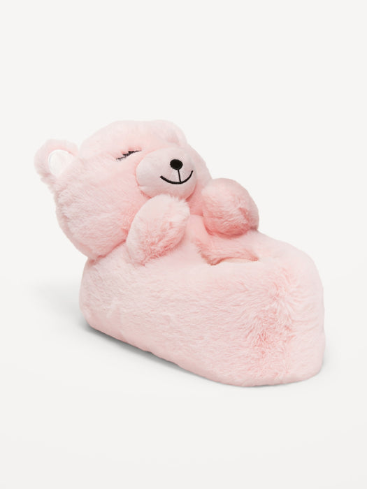 Faux-Fur Critter Slippers for Girls