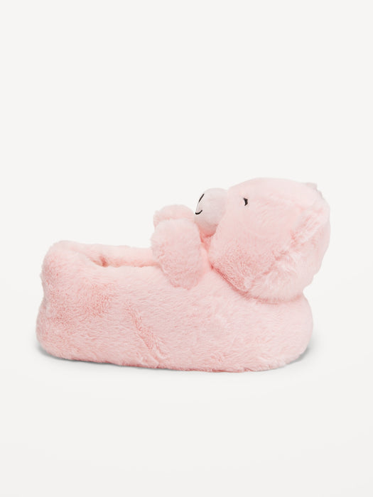 Faux-Fur Critter Slippers for Girls