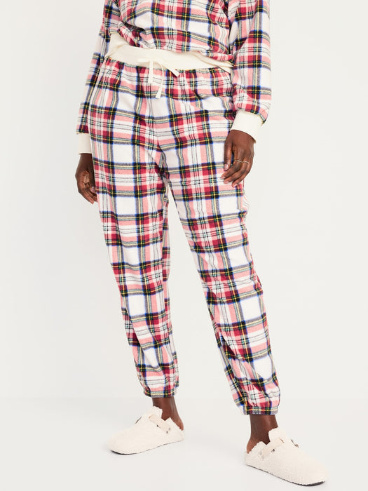 High-Waisted Micro Fleece Pajama Jogger Pants