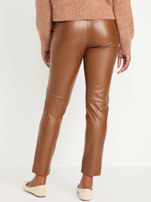 Extra High-Waisted Faux Leather Pants