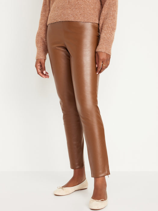 Extra High-Waisted Faux Leather Pants