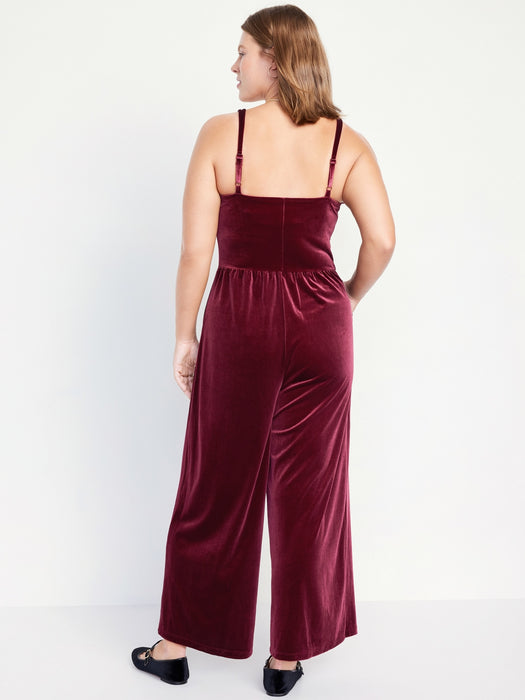 Fit & Flare Cami Velvet Jumpsuit for Women