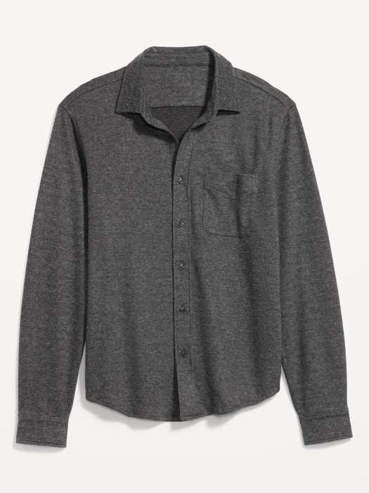Cozy-Knit Pocket Shirt