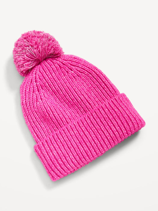 Knitted Pom-Pom Beanie for Girls