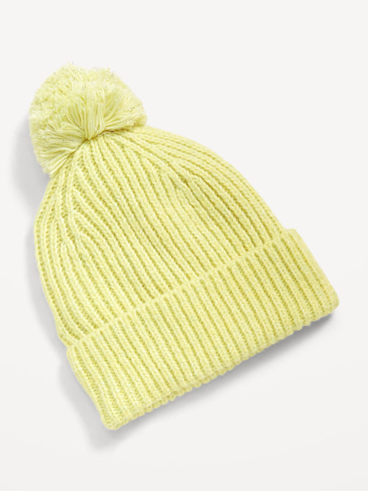 Knitted Pom-Pom Beanie for Girls