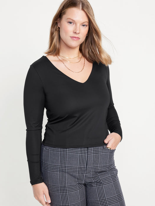 Double Layer Sculpting Crop T-Shirt