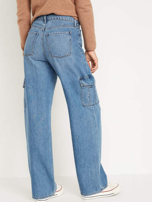 Extra High-Waisted Sky-Hi Wide-Leg Cargo Jeans