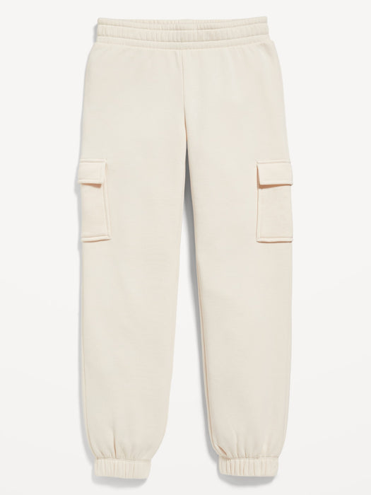 High-Waisted Fleece Cargo Jogger Pants for Girls