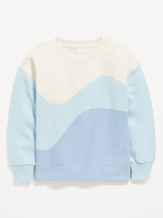 Color-Block Crew-Neck Tunic Sweatshirt for Girls