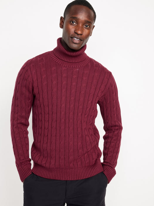 Cable-Knit Turtleneck Sweater