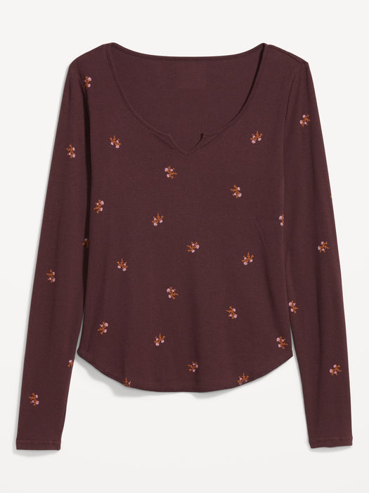 Long-Sleeve Rib-Knit T-Shirt