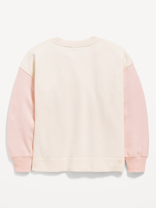 Color-Block Crew-Neck Tunic Sweatshirt for Girls
