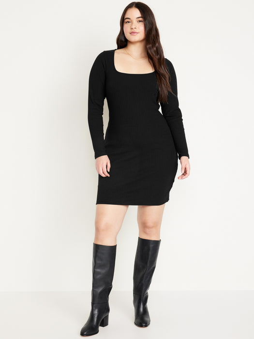 Fitted Square-Neck Mini Dress for Women