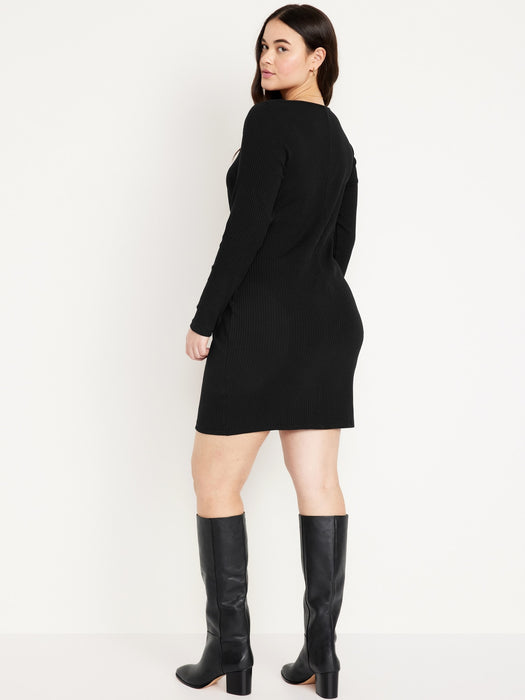 Fitted Square-Neck Mini Dress for Women