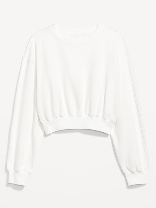 Oversized Crop Fleece Sweatshirt