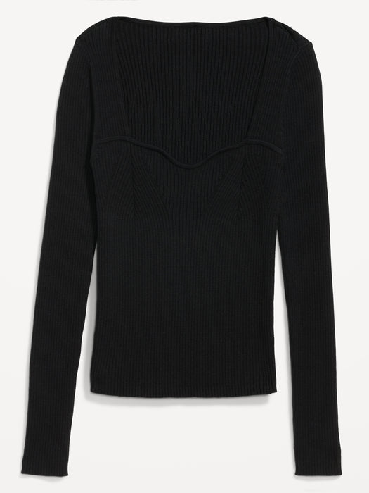 Fitted Rib-Knit Sweater