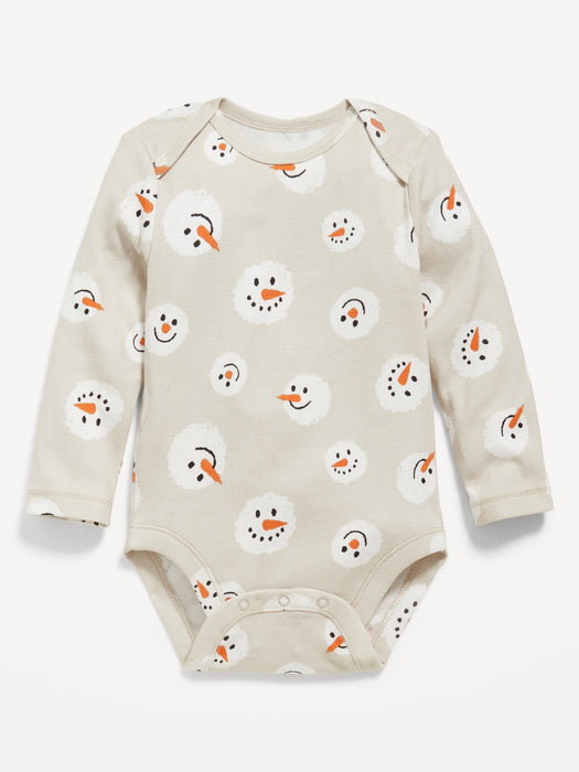 Unisex Long-Sleeve Printed Bodysuit for Baby