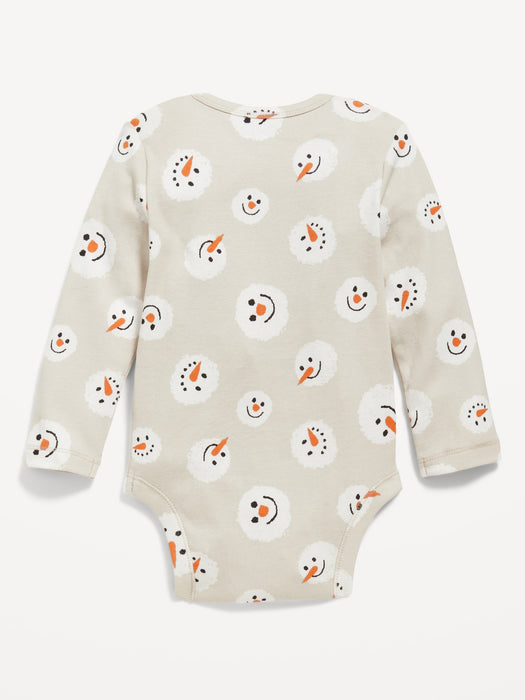 Unisex Long-Sleeve Printed Bodysuit for Baby