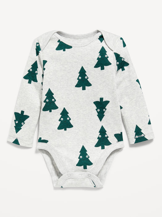 Unisex Long-Sleeve Printed Bodysuit for Baby