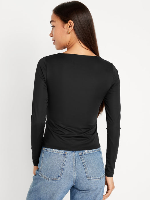 Double Layer Sculpting Crop T-Shirt
