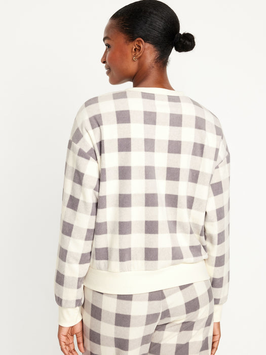 Micro Fleece Henley Pajama Sweatshirt