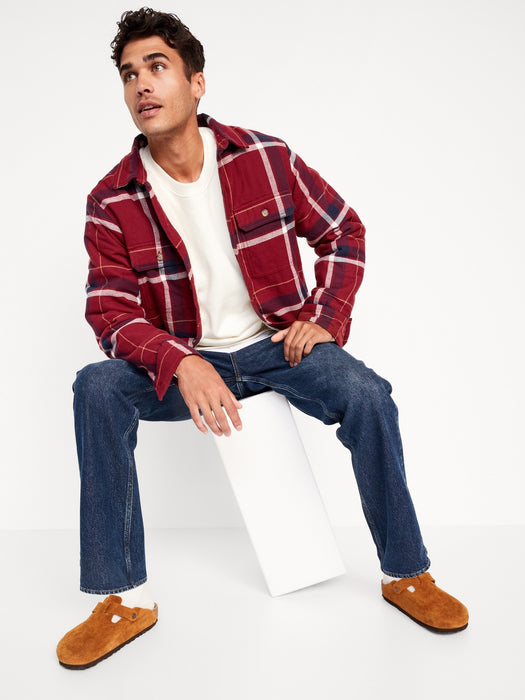 Sherpa-Lined Flannel Shacket