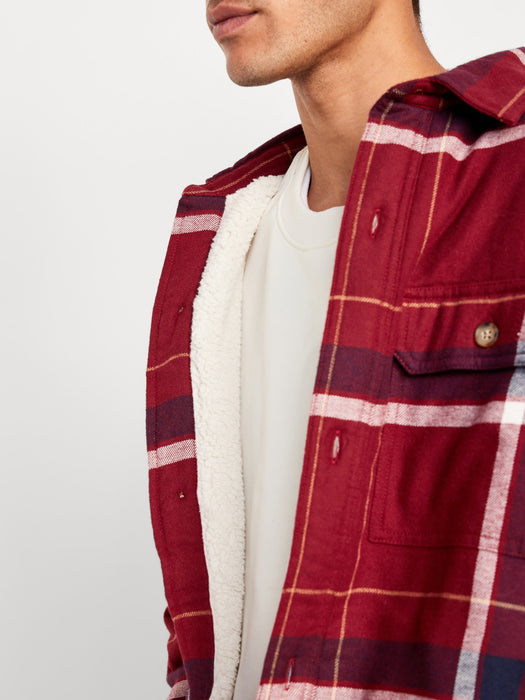 Sherpa-Lined Flannel Shacket