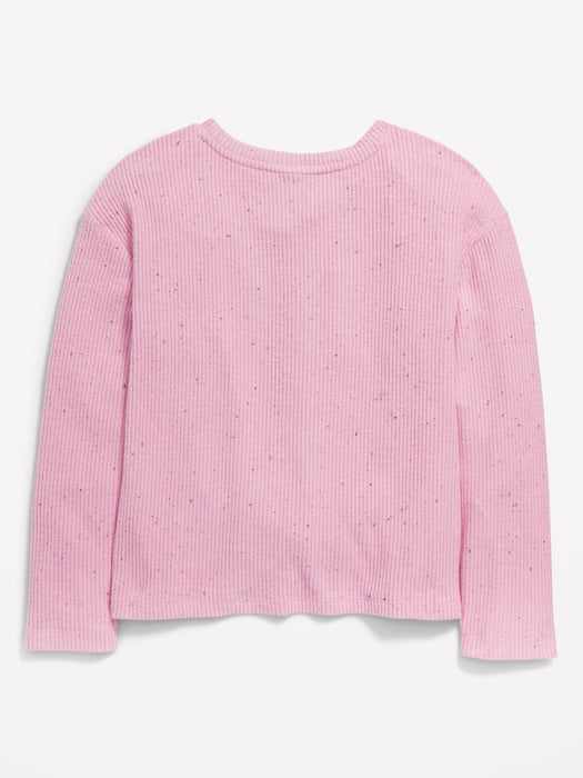 Long-Sleeve Twist-Front Top for Girls