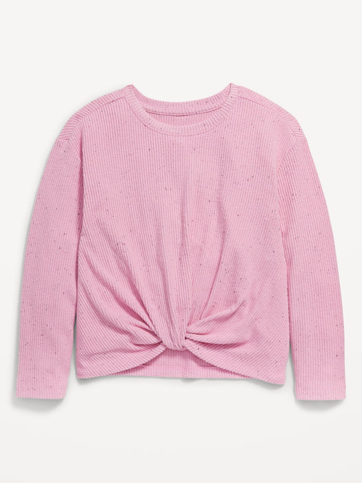 Long-Sleeve Twist-Front Top for Girls