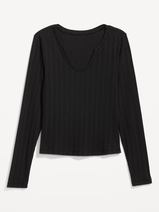 Pointelle Knit Pajama Top