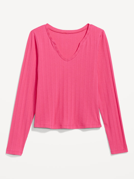 Pointelle Knit Pajama Top