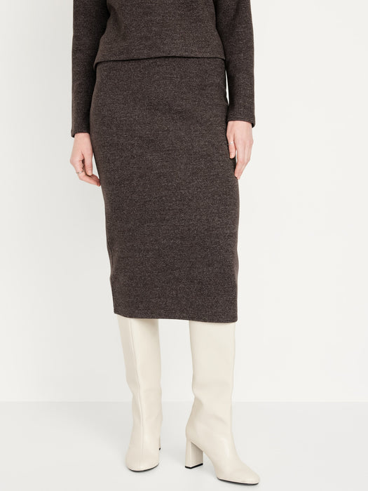 Rib-Knit Midi Skirt