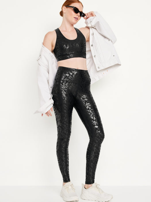 High-Waisted PowerSoft Foil-Print Leggings for Women