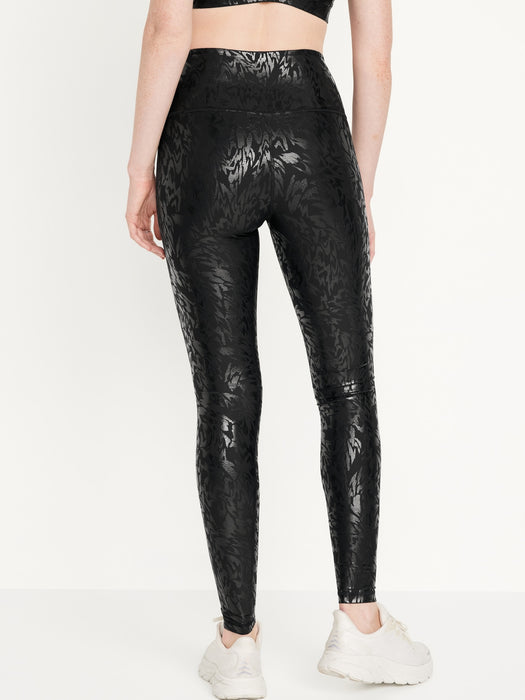High-Waisted PowerSoft Foil-Print Leggings for Women