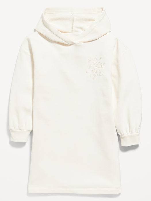 Long-Sleeve Fleece Hoodie Dress for Girls