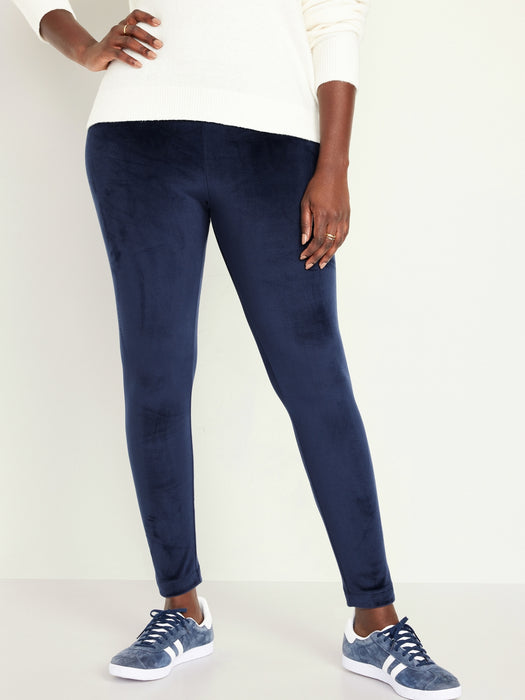 High Waisted Velvet Leggings for Women