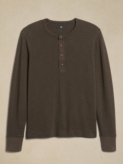 Double-Knit Henley T-Shirt